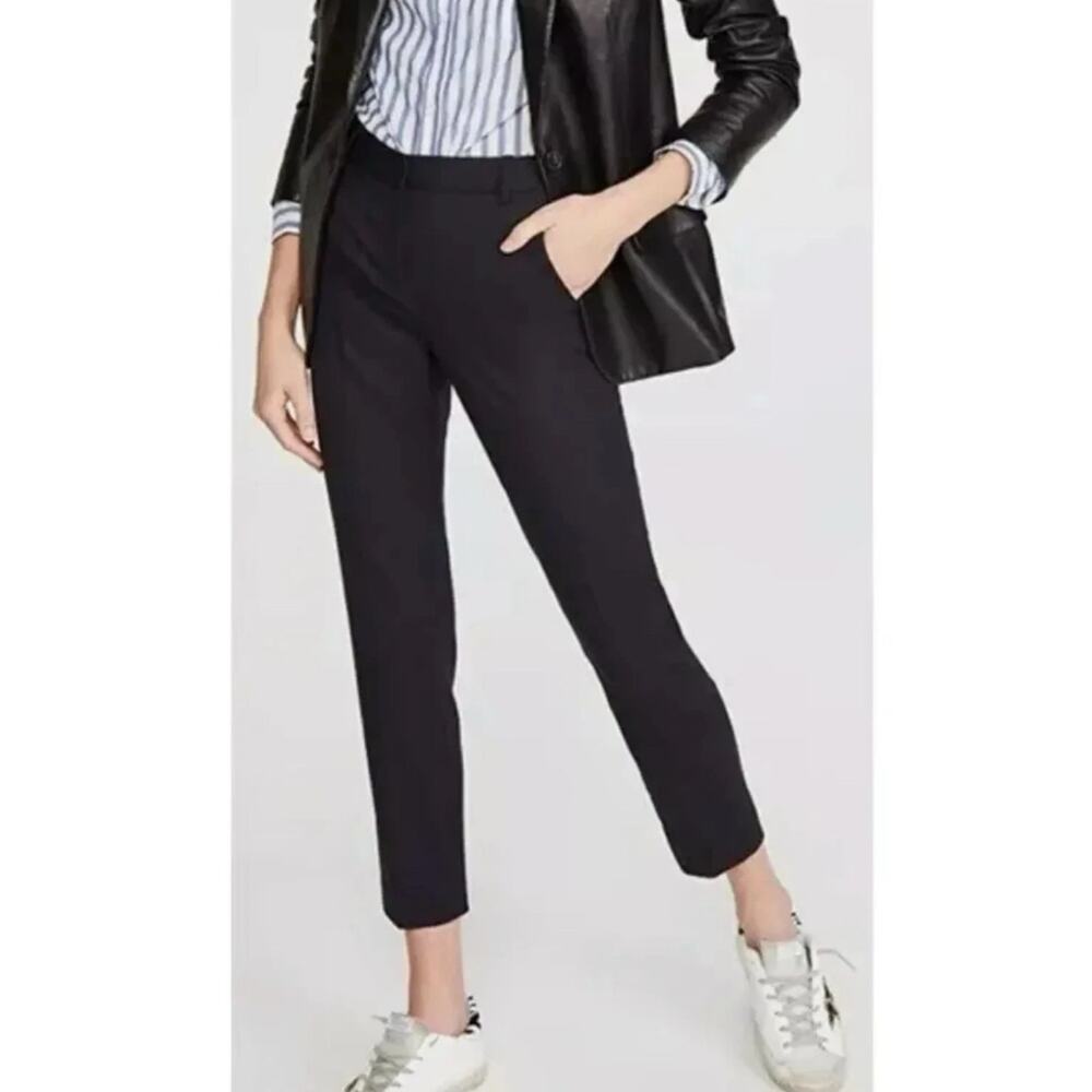 Nili Lotan Colmar Midnight Navy Virgin Wool Gabardine Cropped Trouser 6